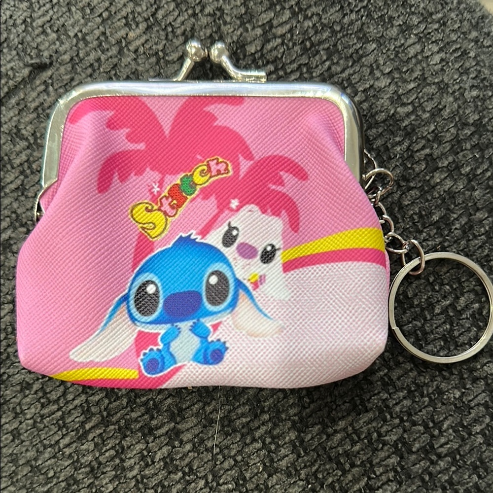 Disney Pink Stitch Coin Purse Keychain​ - Picture 4 of 5